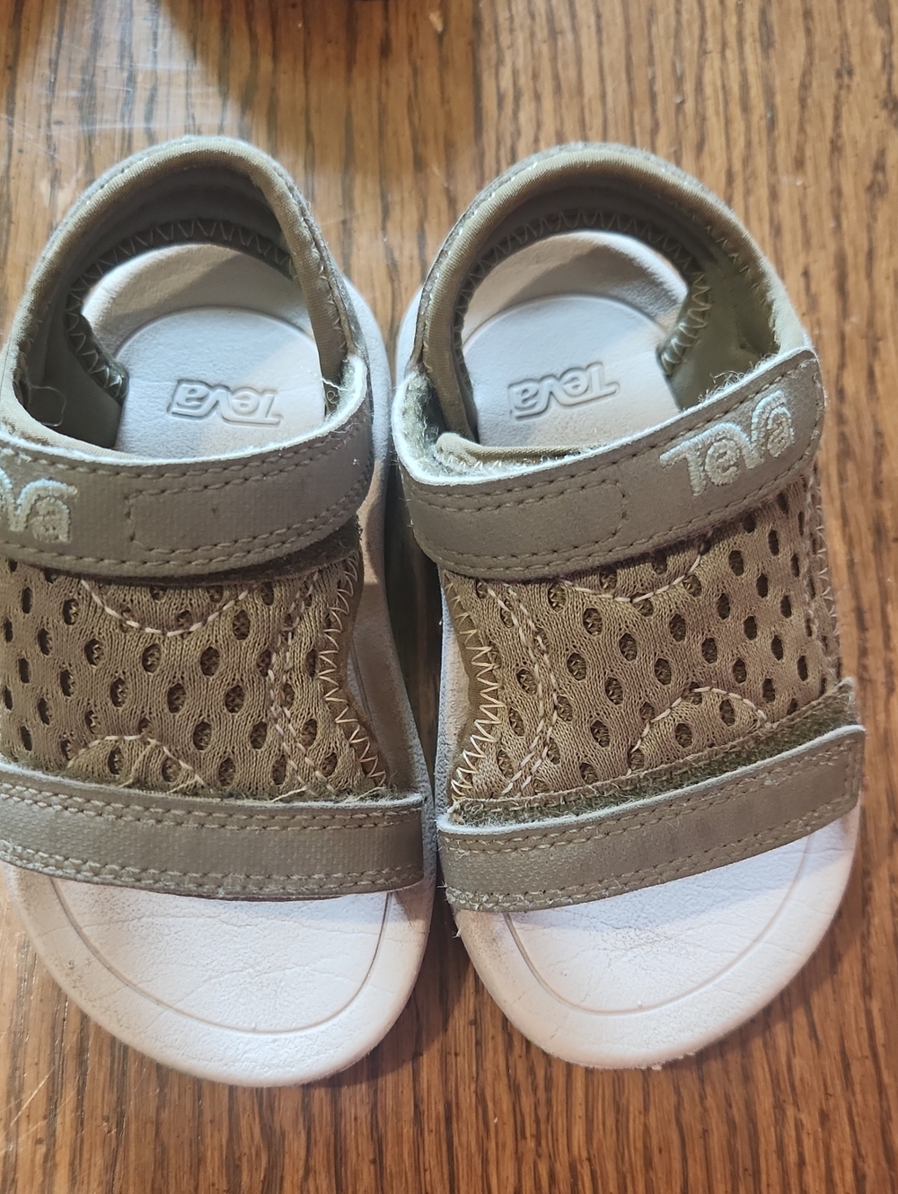 Teva Kids Tan Olive Hook-and-Loop Sandals
